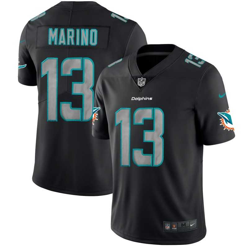 Men%27s Miami Dolphins #13 Dan Marino Black 2018 Impact Limited Stitched NFL Jersey Dyin